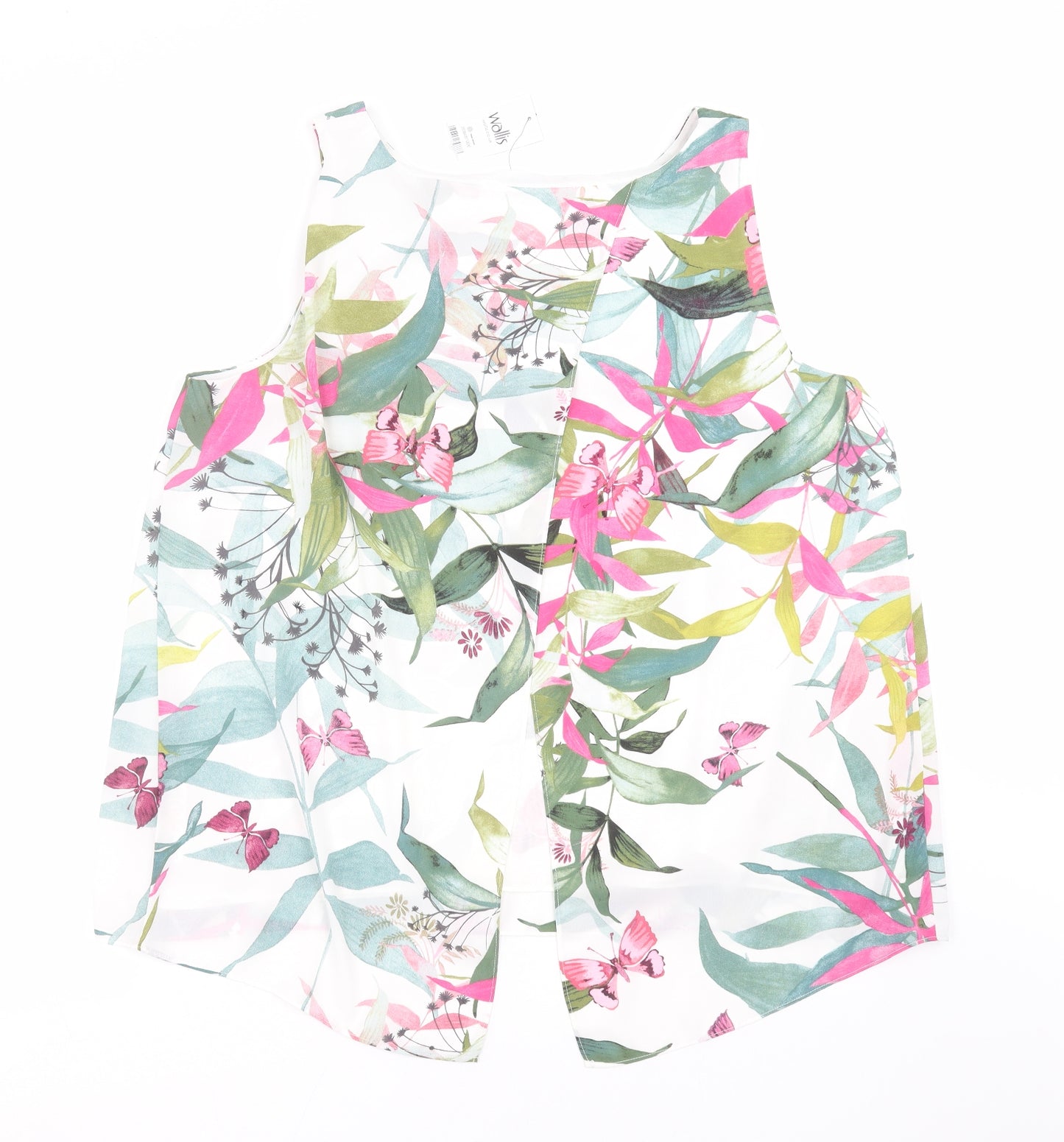 Wallis Womens White Floral  Basic Blouse Size 16