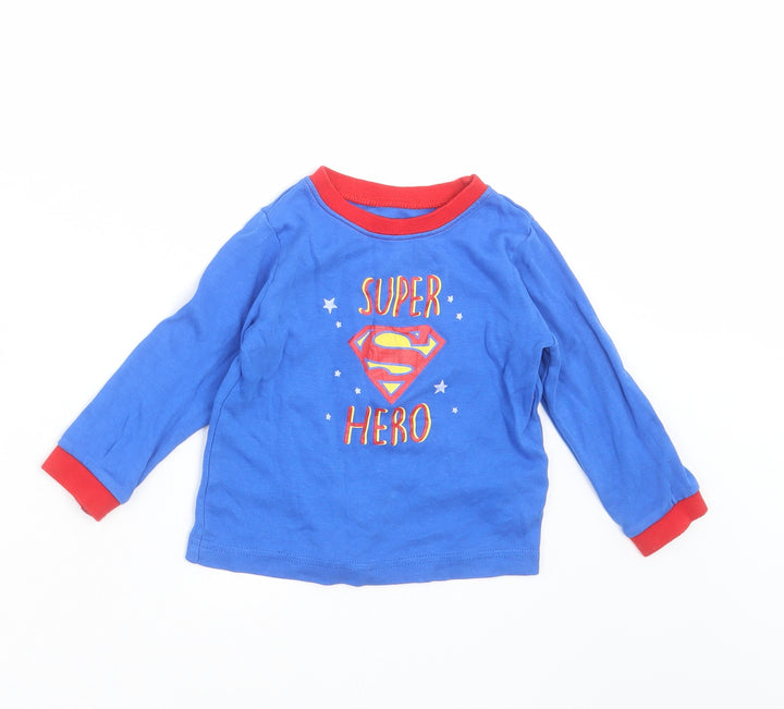 George Baby Blue   Basic T-Shirt Size 12-18 Months  - superman