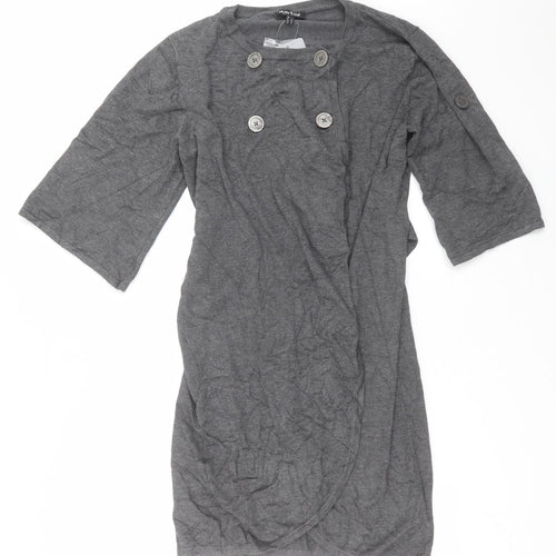 MARBLE Womens Grey  Knit Cardigan Jumper Size S