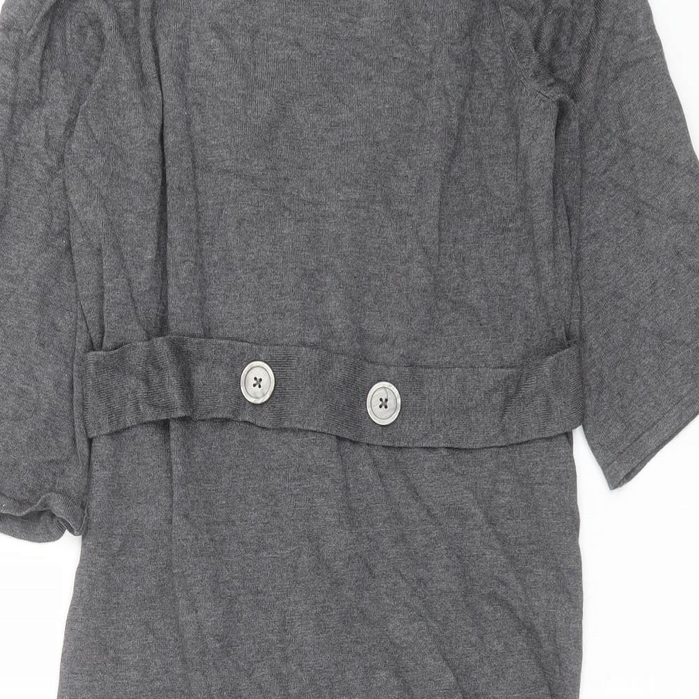 MARBLE Womens Grey  Knit Cardigan Jumper Size S