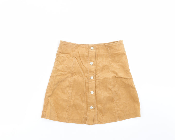 Glamorous Womens Beige Corduroy A-Line Skirt Size XS