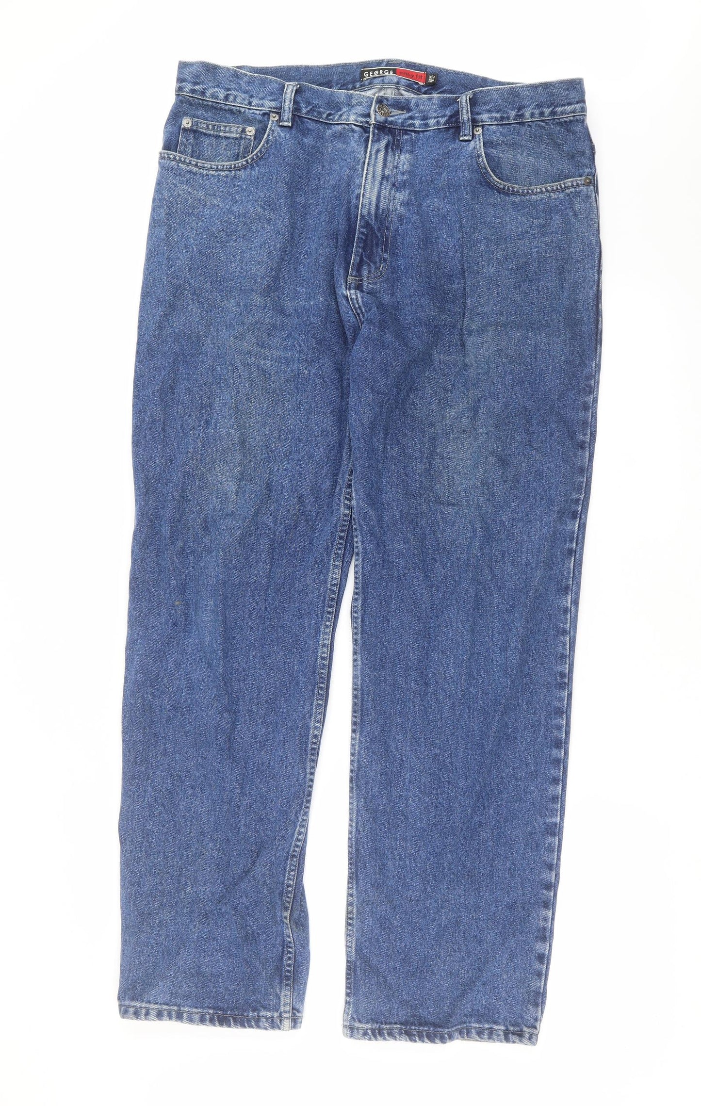 George Mens Blue  Denim Straight Jeans Size 38 in L31 in