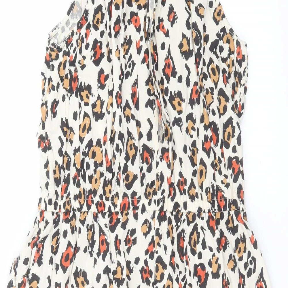 F&F Womens Beige Animal Print  Playsuit One-Piece Size 12