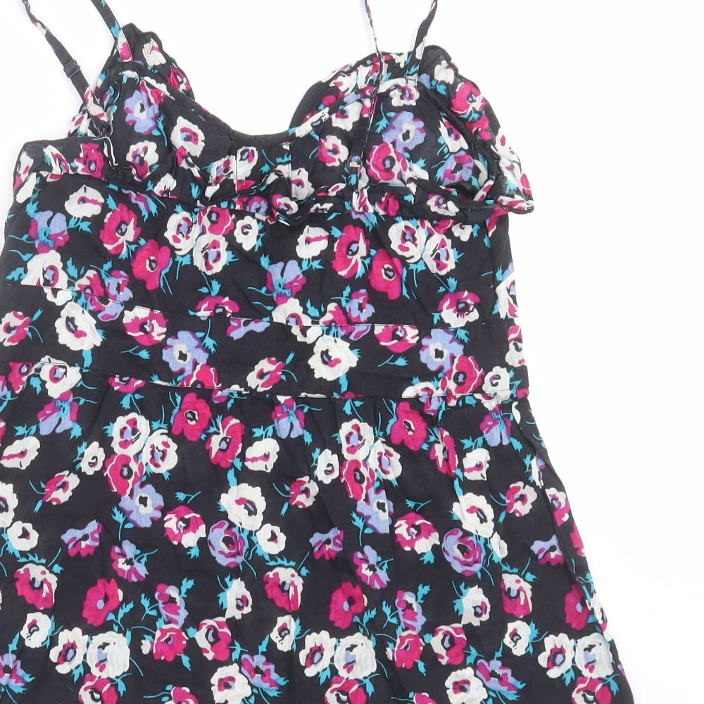 Oasis Womens Black Floral  Camisole Blouse Size 12