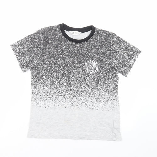 H&M Boys Grey   Basic T-Shirt Size 9-10 Years  - speckled print