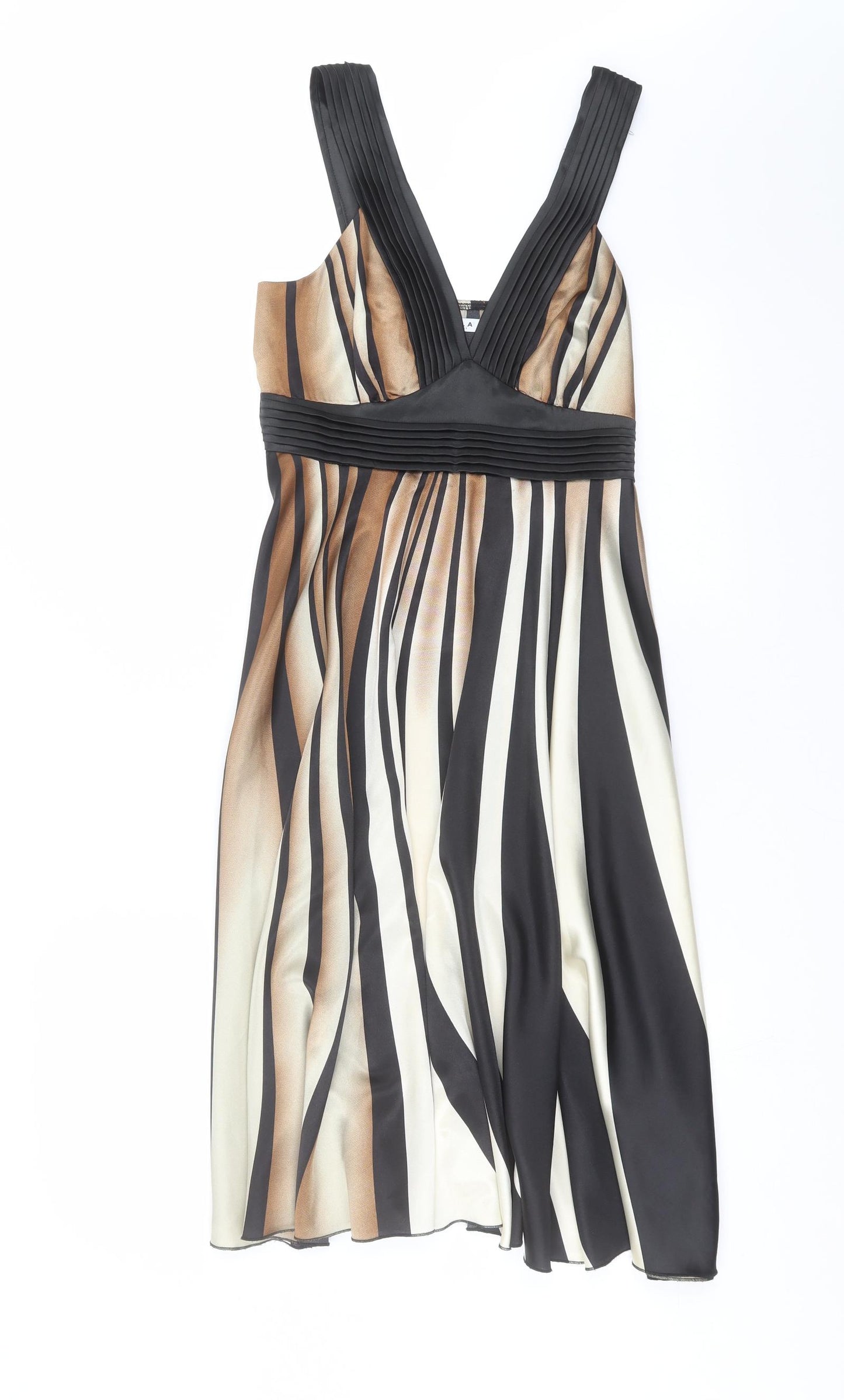 VILLA Womens Black Striped  Fit & Flare  Size M