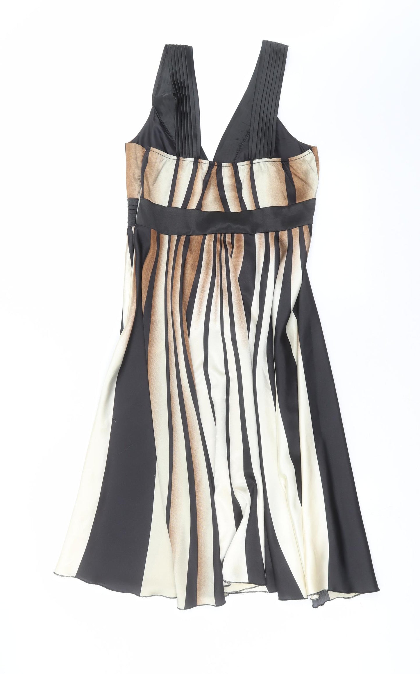 VILLA Womens Black Striped  Fit & Flare  Size M