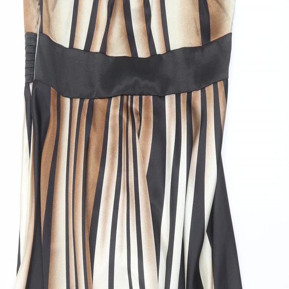 VILLA Womens Black Striped  Fit & Flare  Size M