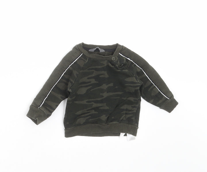 Primark Baby Green Camouflage  Pullover Jumper Size 3-6 Months  - sweatshirt