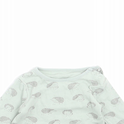 TU Baby Green   Basic T-Shirt Size 6-9 Months  - hedgehogs