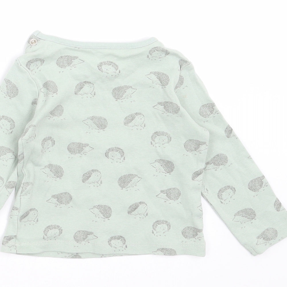 TU Baby Green   Basic T-Shirt Size 6-9 Months  - hedgehogs