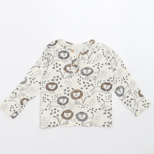 TU Baby Ivory   Basic T-Shirt Size 9-12 Months  - lions