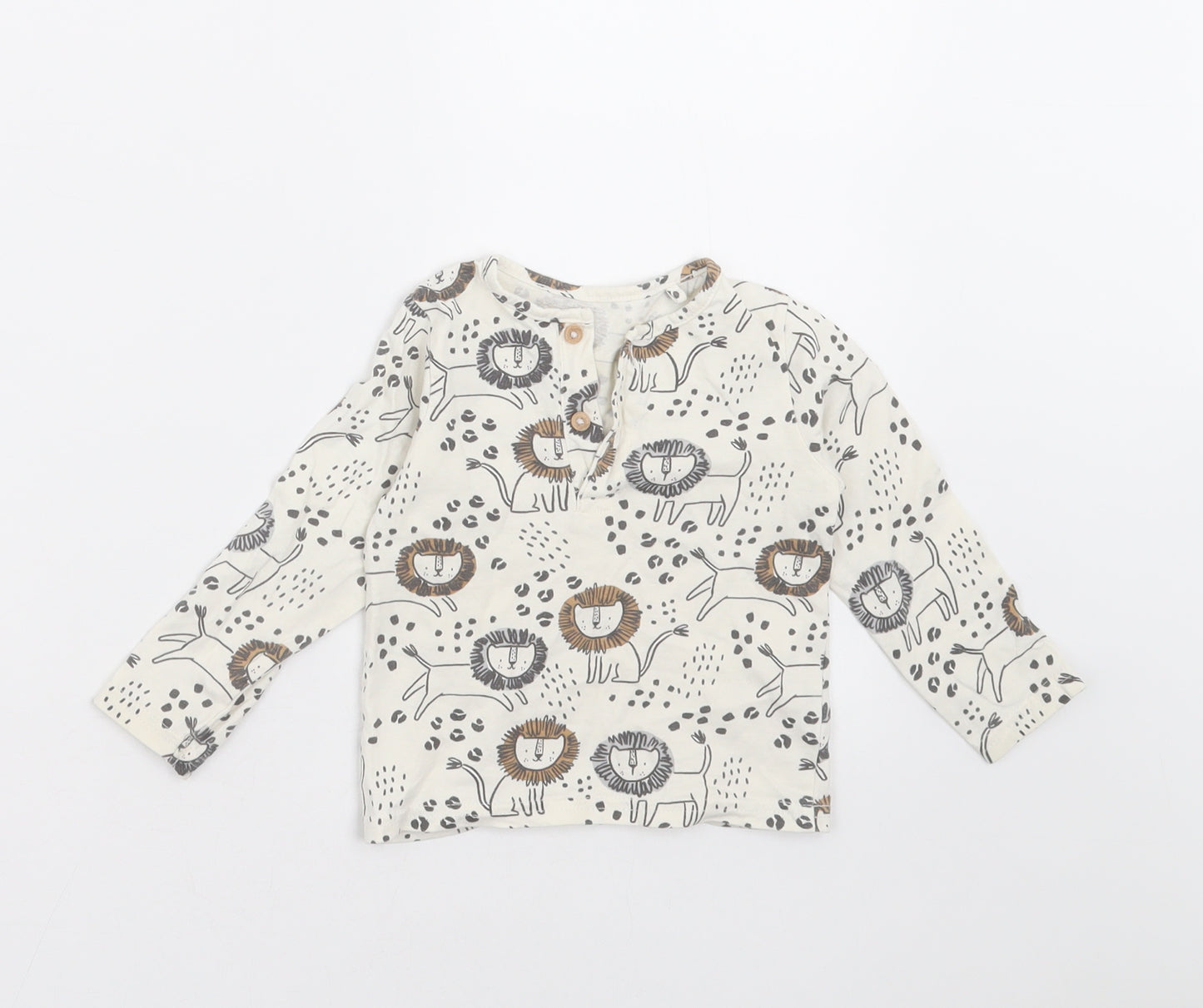TU Baby Ivory   Basic T-Shirt Size 9-12 Months  - lions