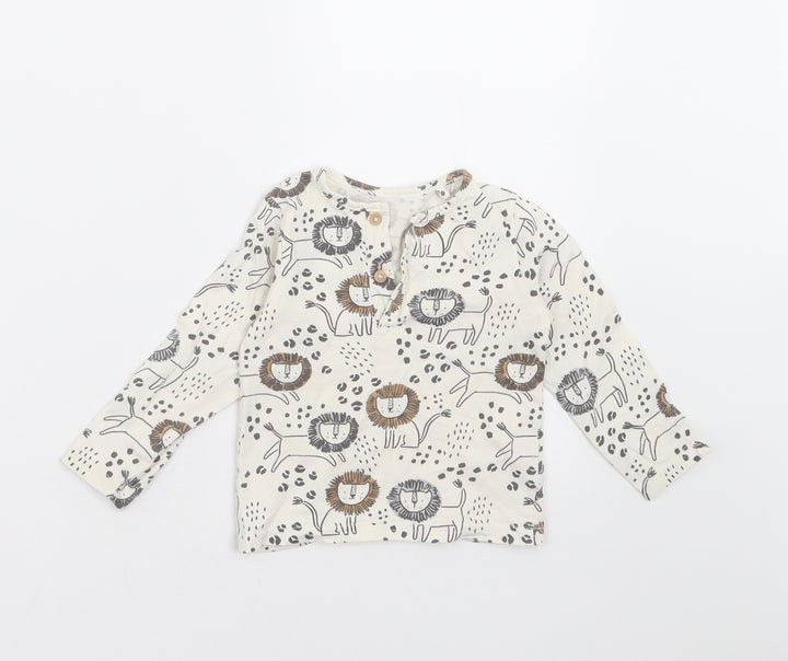 TU Baby Ivory   Basic T-Shirt Size 9-12 Months  - lions
