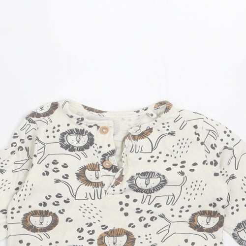 TU Baby Ivory   Basic T-Shirt Size 9-12 Months  - lions