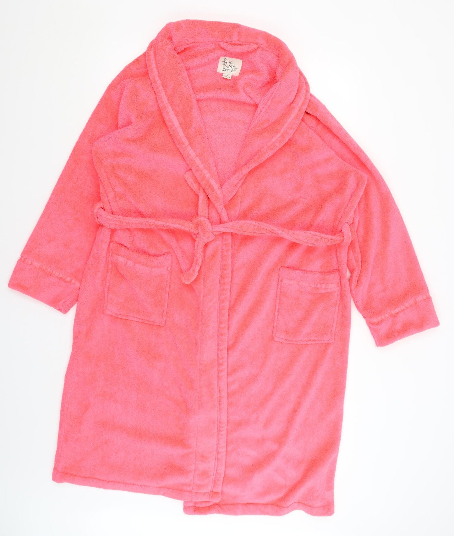 Love to Lounge Womens Pink Solid  Kimono Gown Size M