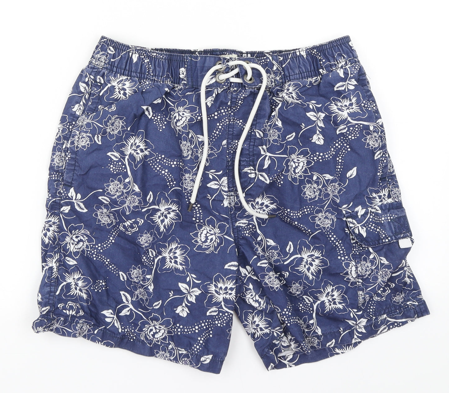 Matalan Mens Blue Floral  Athletic Shorts Size S