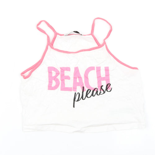 Terranova Girls White   Cropped Tank Size 12-13 Years  - Beach Please