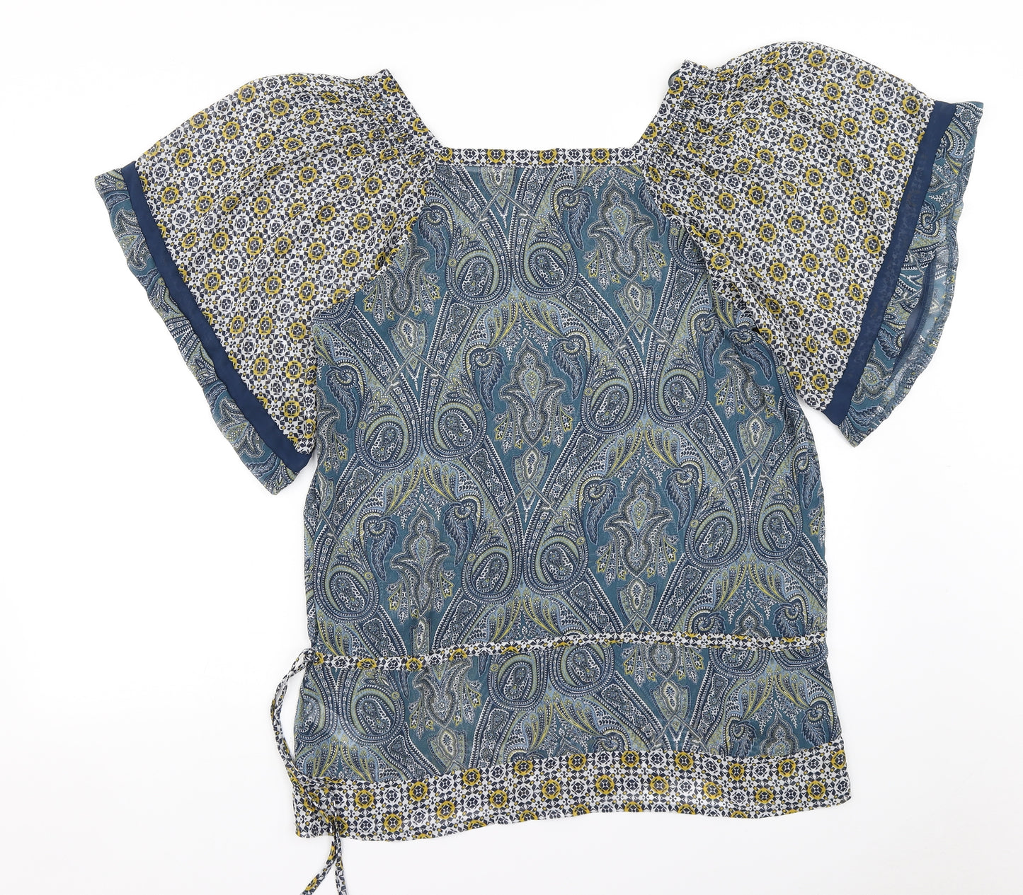 George Womens Blue Paisley  Tunic Blouse Size 16