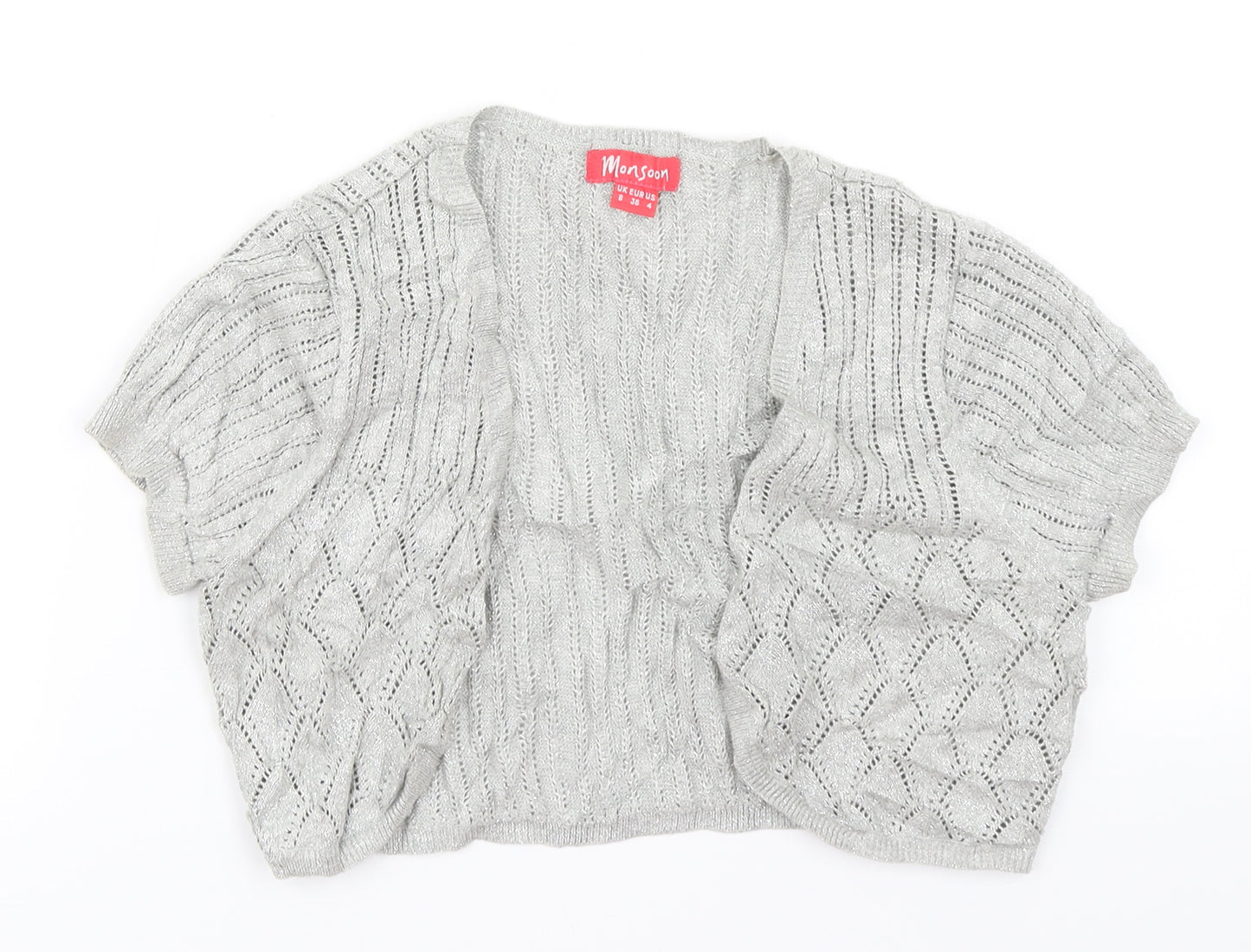 Monsoon Womens Silver   Shrug Jumper Size 8