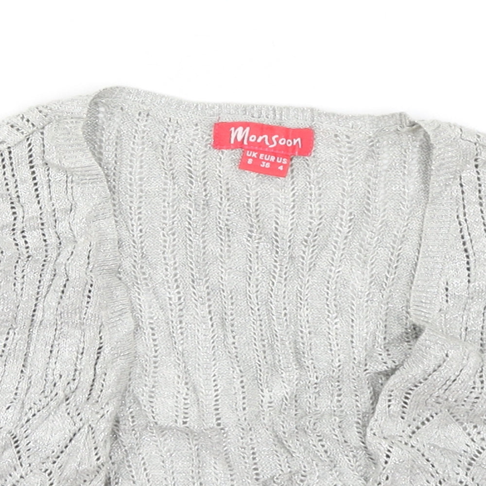 Monsoon Womens Silver   Shrug Jumper Size 8