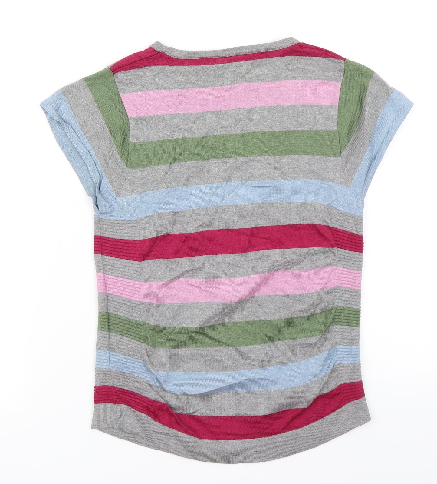 Jigsaw Womens Grey Striped  Basic T-Shirt Size S