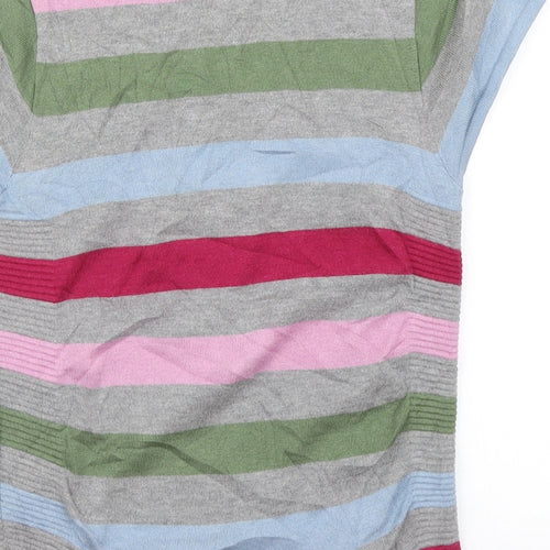 Jigsaw Womens Grey Striped  Basic T-Shirt Size S