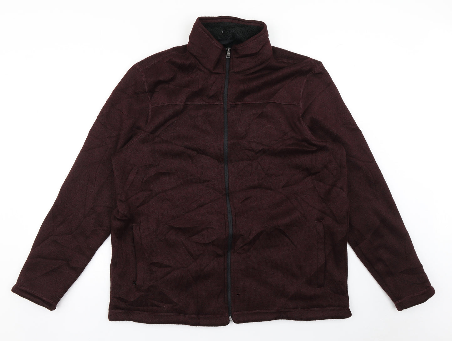 M&S Mens Red   Full Zip Jumper Size XL