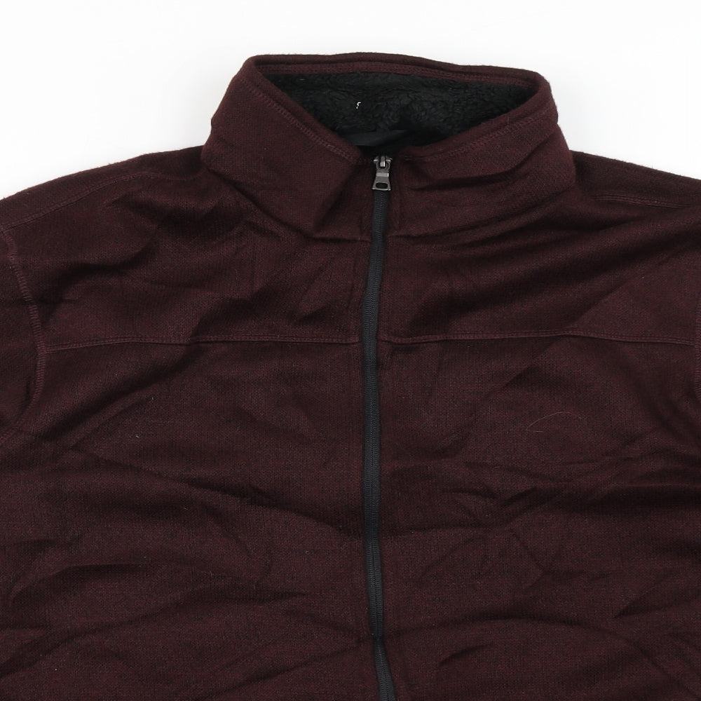 M&S Mens Red   Full Zip Jumper Size XL