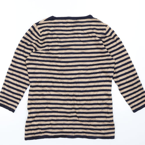 Gerry Weber Womens Brown Striped  Basic T-Shirt Size M