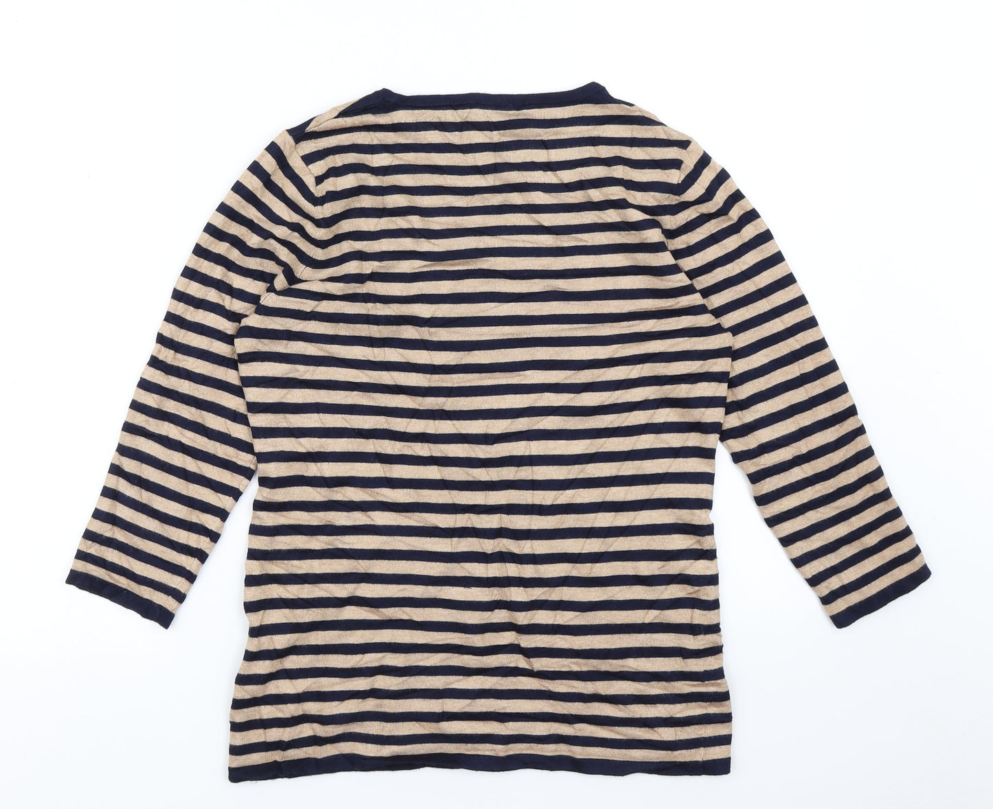 Gerry Weber Womens Brown Striped  Basic T-Shirt Size M