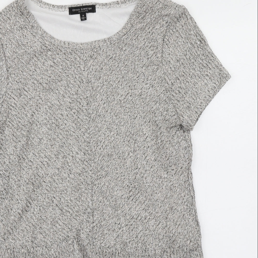 Green Envelope Womens Grey   Basic T-Shirt Size M