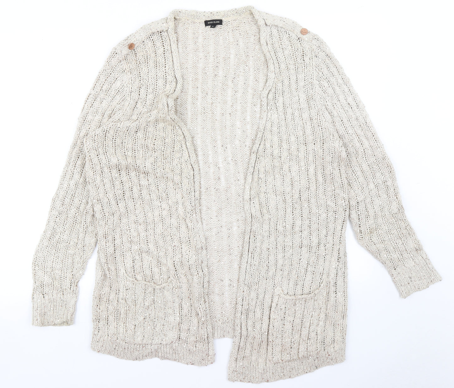 River Island Womens Gold   Shrug Jumper Size 16