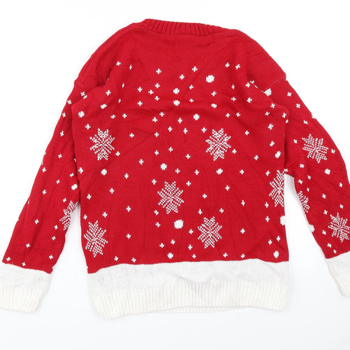 Angel Womens Red   Pullover Jumper Size S  - Reindeer