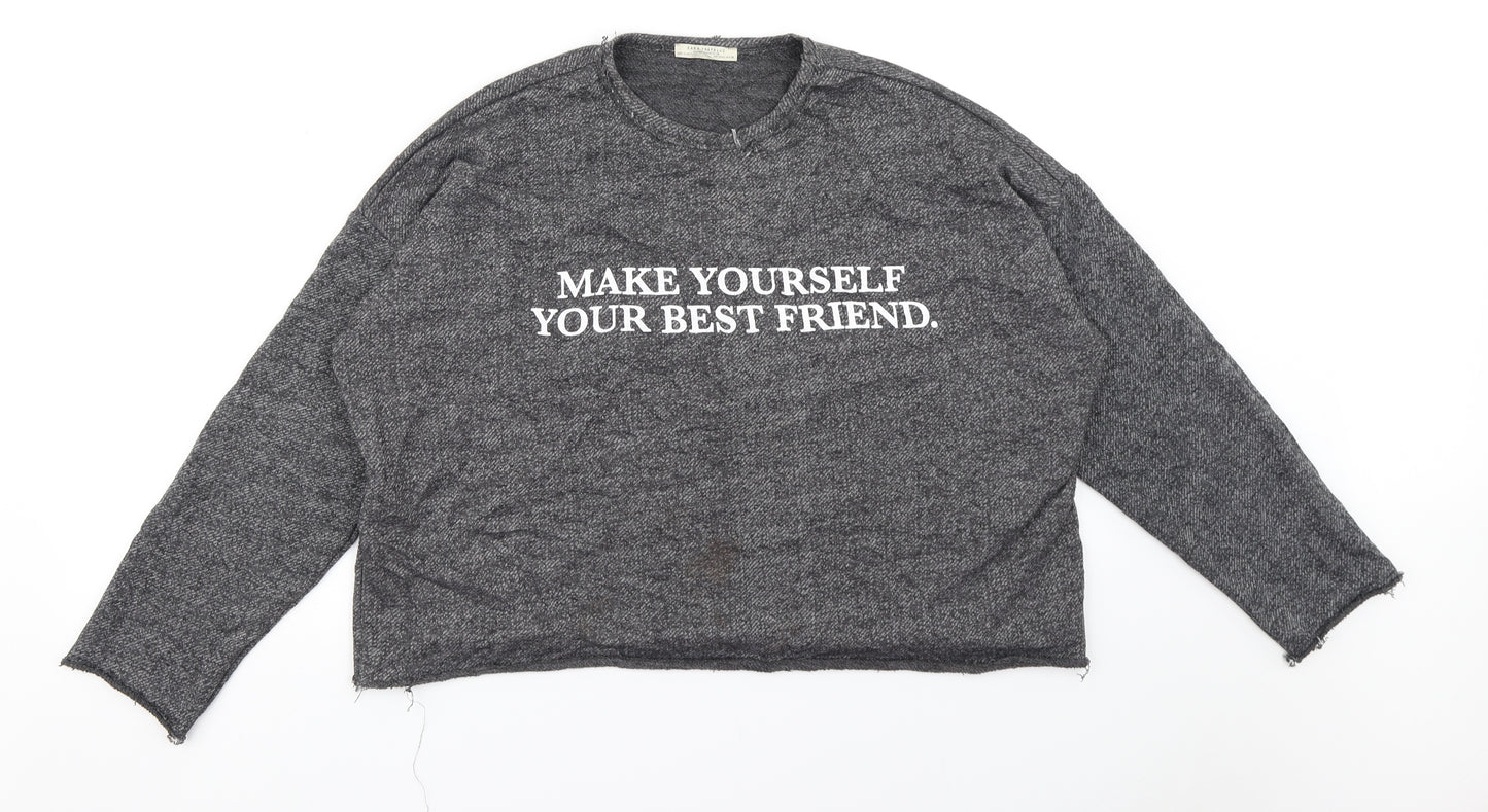 Zara Womens Grey   Pullover Jumper Size L