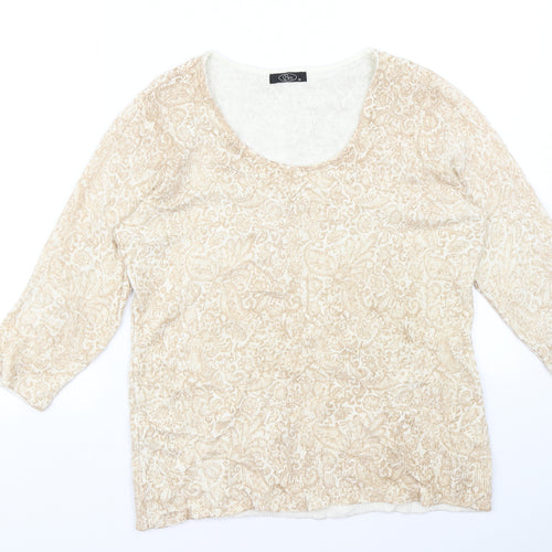 BM Womens Brown Paisley  Pullover Jumper Size M