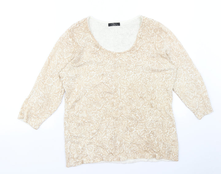 BM Womens Brown Paisley  Pullover Jumper Size M