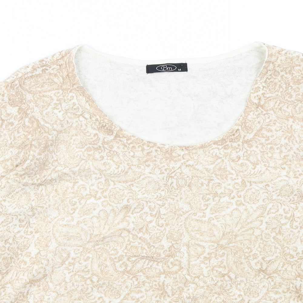 BM Womens Brown Paisley  Pullover Jumper Size M