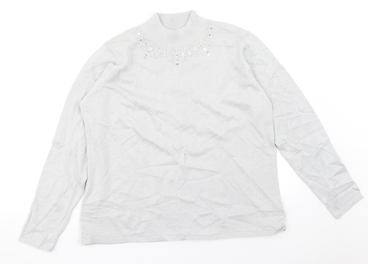 BM Womens Silver   Pullover Jumper Size M