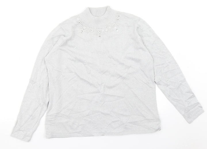BM Womens Silver   Pullover Jumper Size M