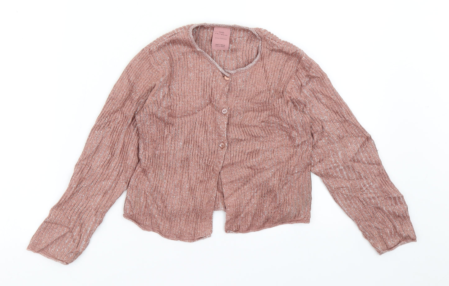 Zara Girls Pink   Cardigan Jumper Size 7 Years