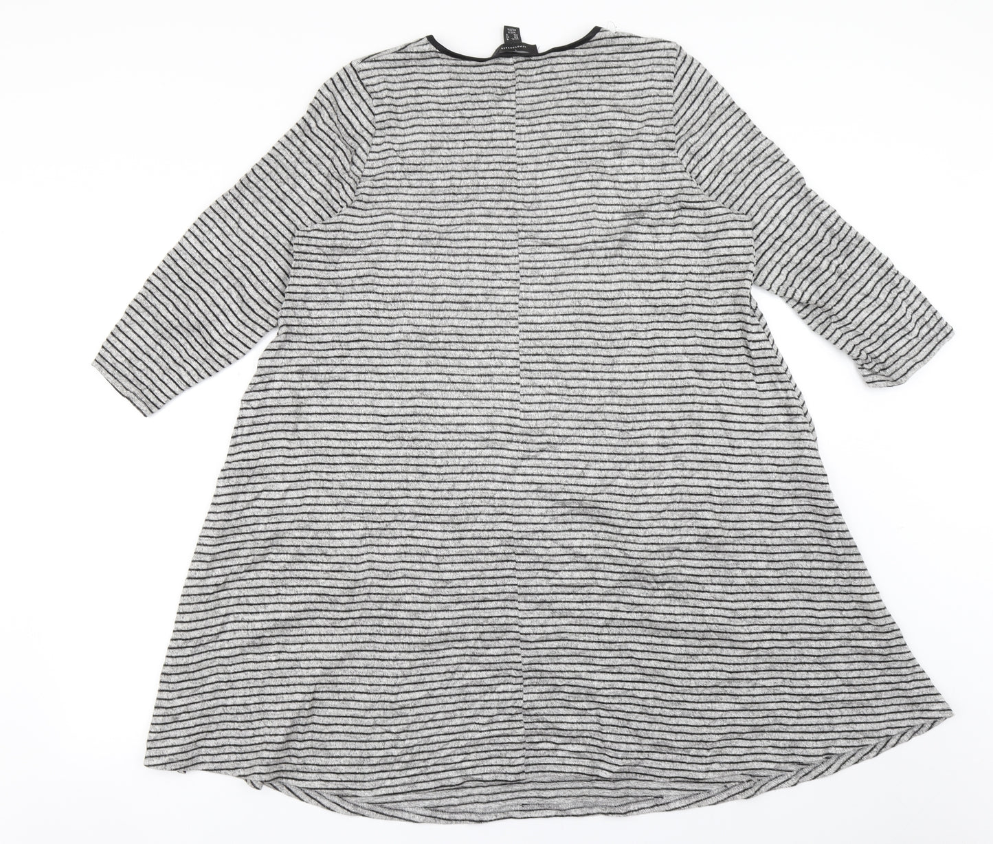 Atmosphere Womens Grey Striped  A-Line  Size 16