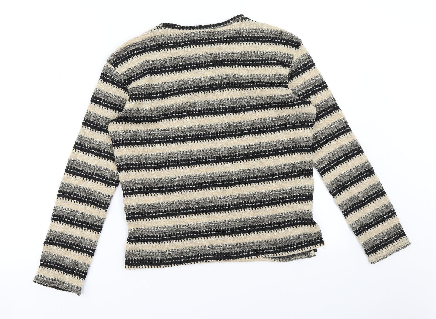 Oasis Womens Gold Striped  Pullover Jumper Size XS