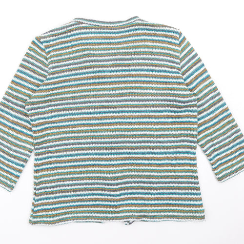 Per Una Womens Blue Striped  Cardigan Jumper Size L