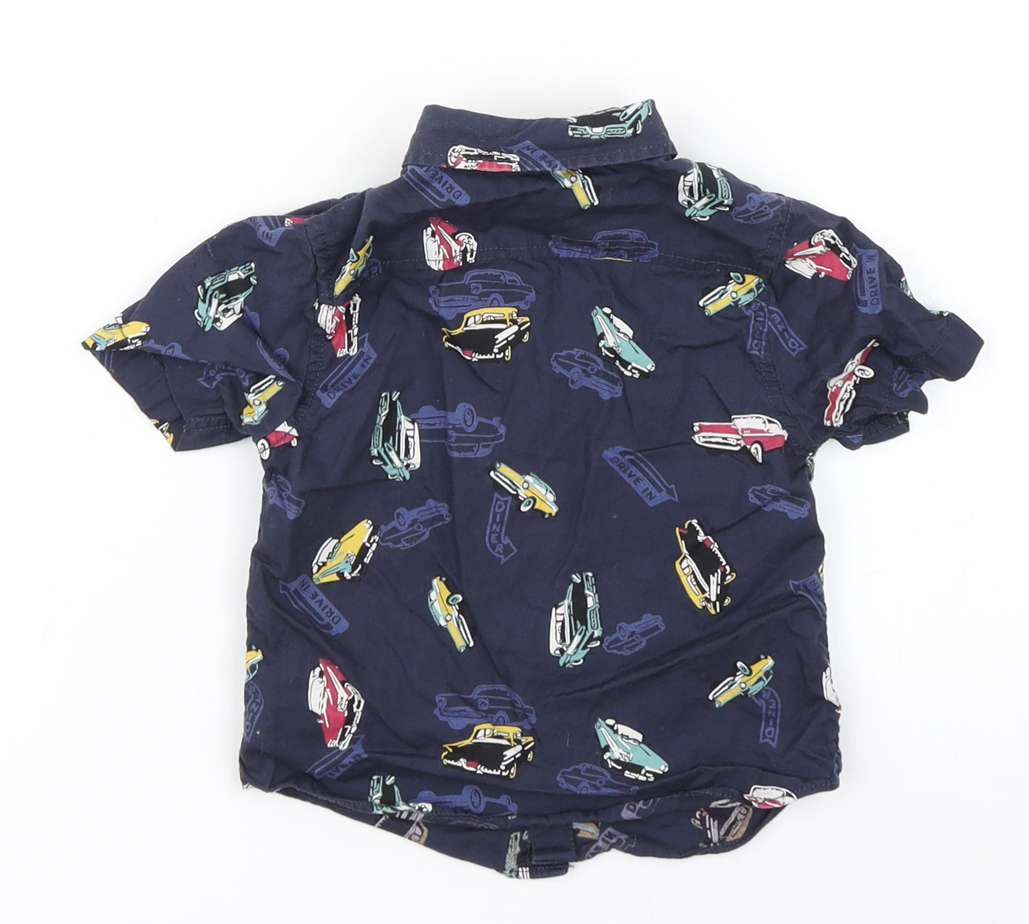 F&F Baby Blue   Basic Button-Up Size 18-24 Months  - Cars