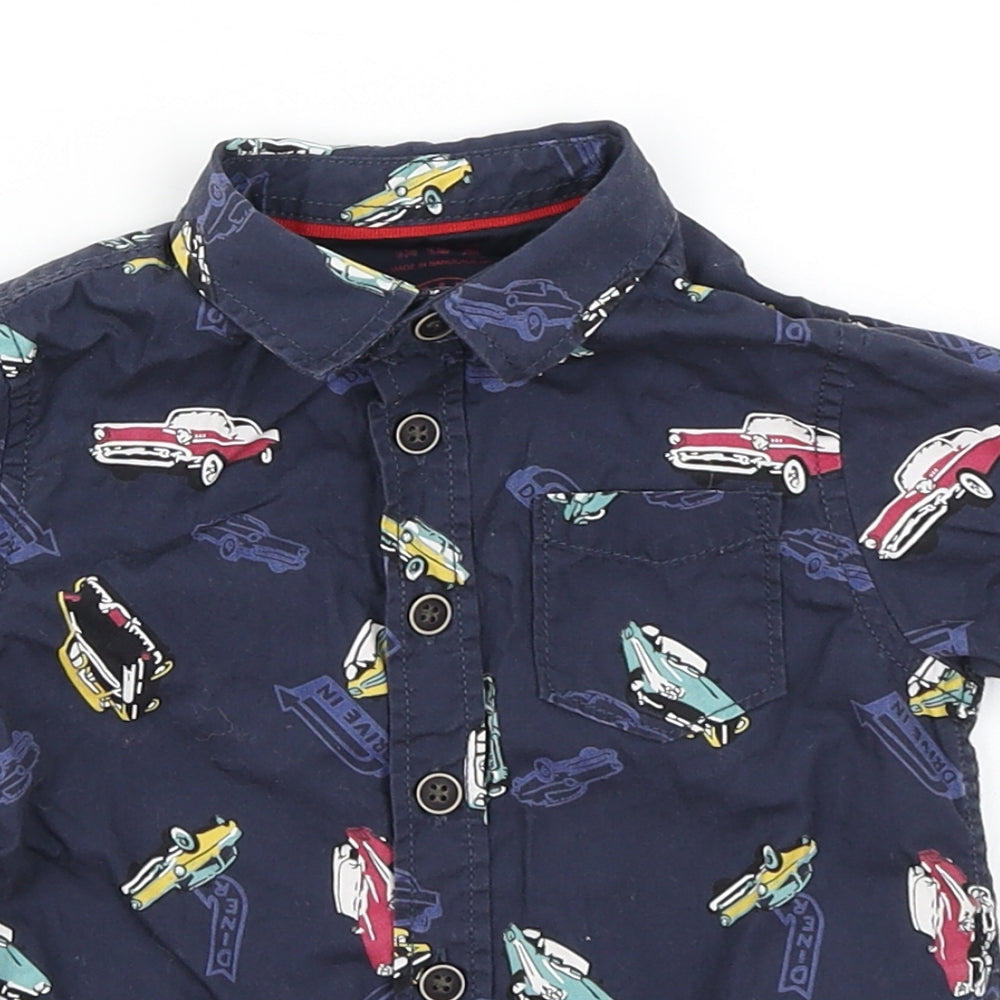 F&F Baby Blue   Basic Button-Up Size 18-24 Months  - Cars