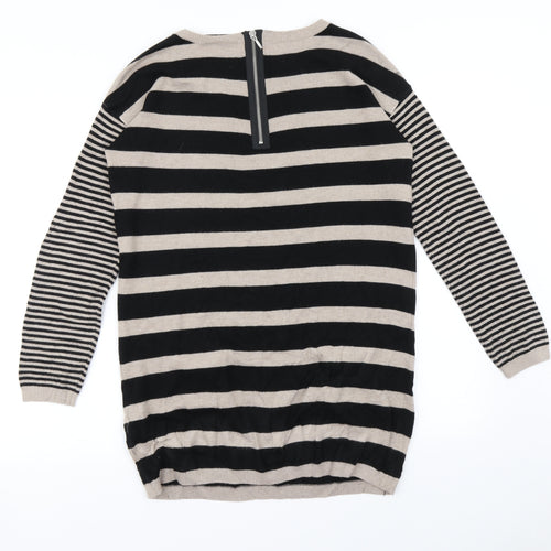 Wallis Womens Beige Striped  Jumper Dress  Size S