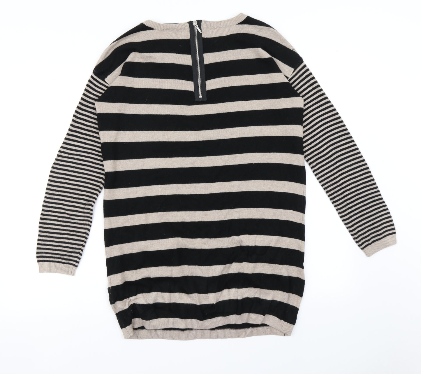 Wallis Womens Beige Striped  Jumper Dress  Size S