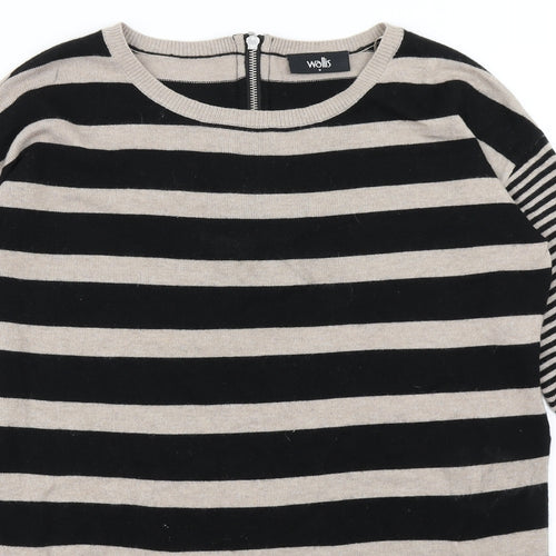 Wallis Womens Beige Striped  Jumper Dress  Size S