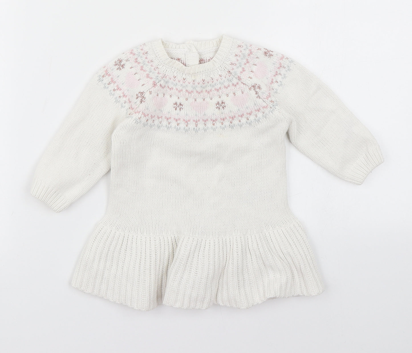 Matalan Baby White   Jumper Dress  Size 3-6 Months